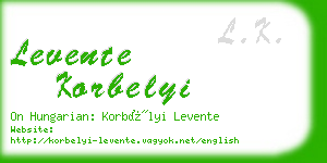 levente korbelyi business card